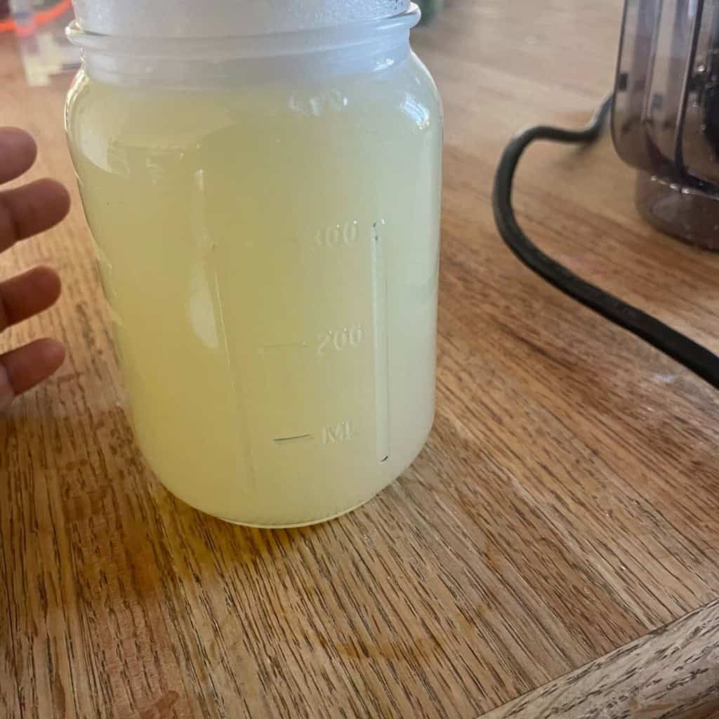 Fresh Ash Gourd juiced in a glass jar
